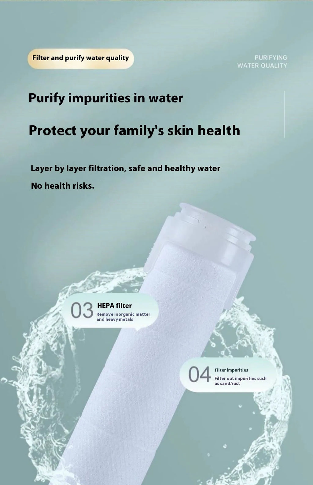 Filtered Cold Shower Head